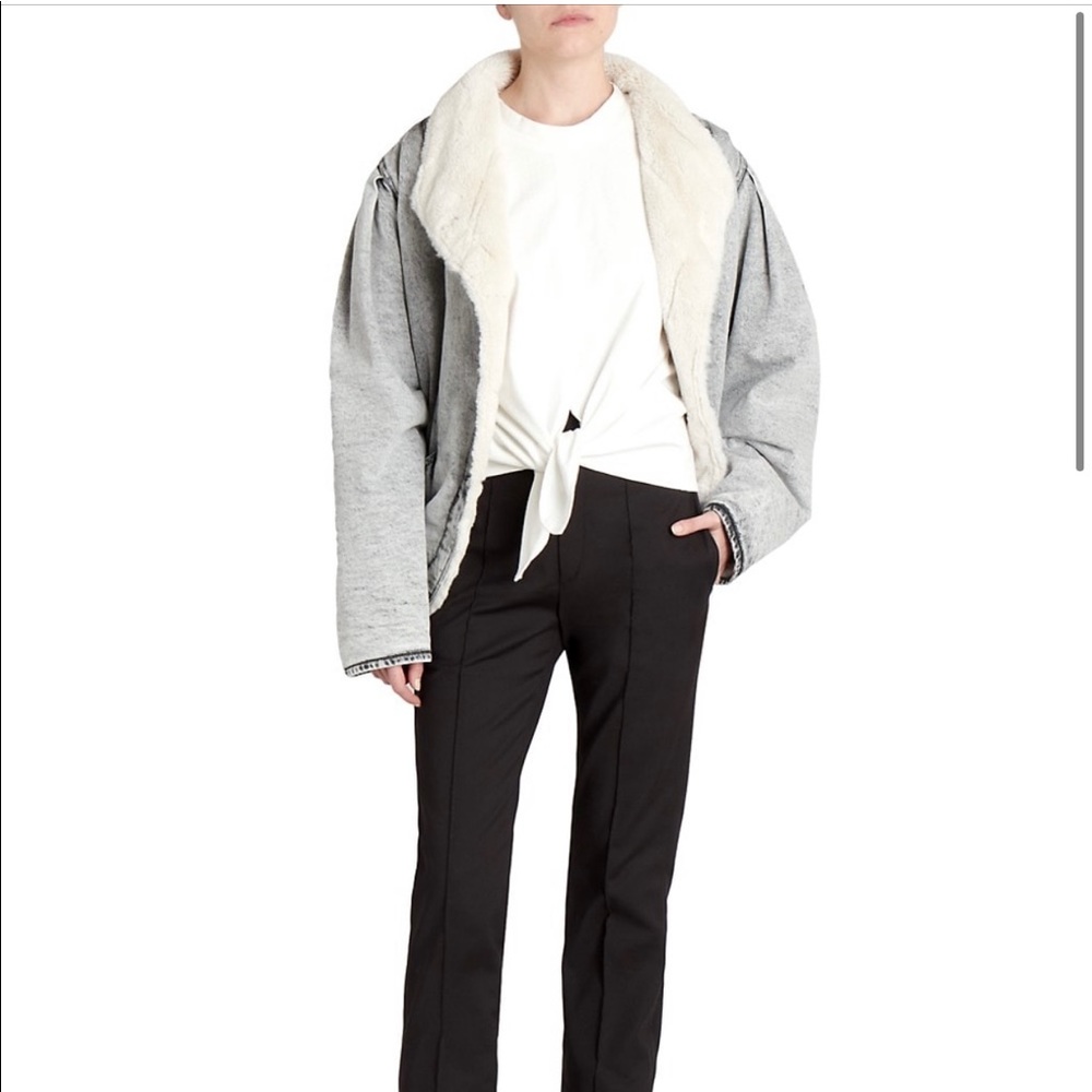 Isabel Marant Shearling & Denim Jacket Size 34 (US 00) NWT